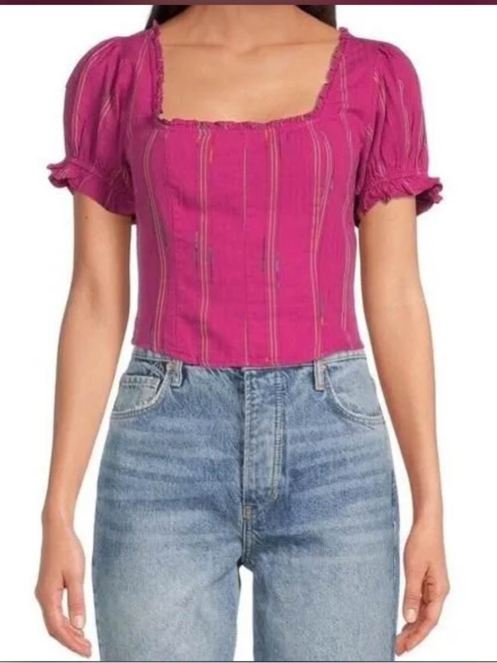 Free People Seratonin Corset Top Womens L in Raspberry